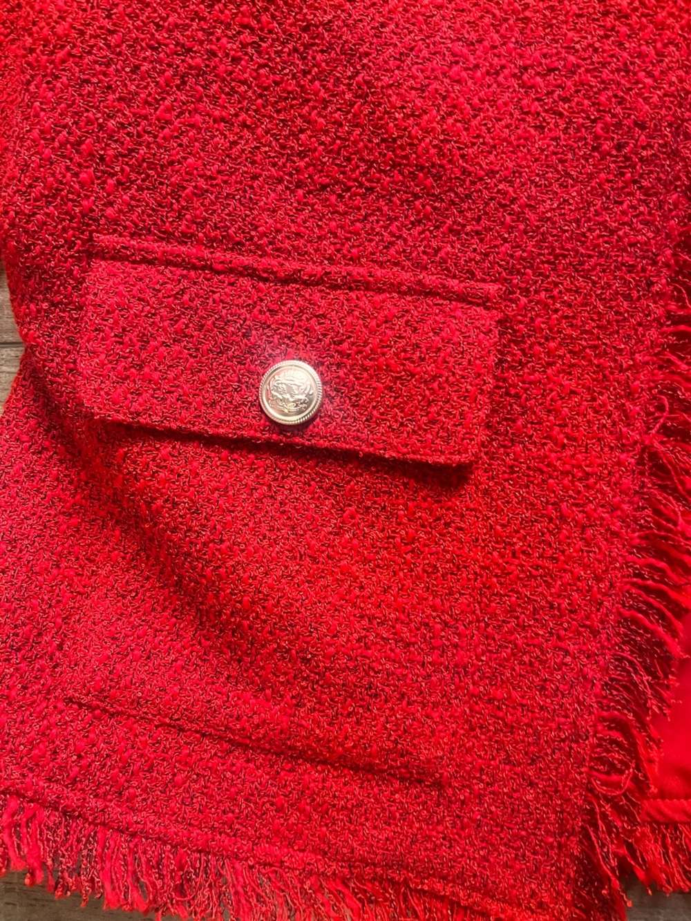 41 Hawthorn Vibrant Red Bouclé Jacket - Picture 2 of 3
